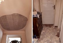 Cade intonaco. Evacuata una famiglia