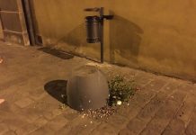 Atto vandalico in via Giusti. Si cercano gli autori
