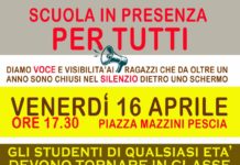 Manifestazione venerdì del “Comitato scuola in presenza”