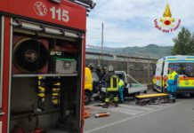 Pauroso incidente in via Lucchese. Diciottenne ferito, trasportato in ospedale
