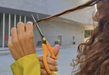 Ciocche di capelli in solidarietà delle donne iraniane consegnate in Provincia
