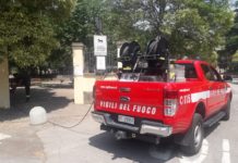 A fuoco sterpaglia ai giardini Nerja. Pronto intervento dei Vigili del fuoco