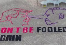 “DON’T BE FOOLED AGAIN”. Il naso di Pinocchio sulla spiaggia di Tel Aviv