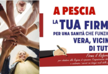 FIRMA PER UNA SANITA’ CHE FUNZIONI. Sabato e domenica a Pescia