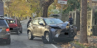 SI SCHIANTA CONTRO ALBERO. Illeso il conducente, auto distrutta