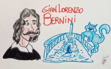 GIAN LORENZO BERNINI nel Doodle del Cittadino. Il Colonnato e la Fontana dei Quattro Fiumi